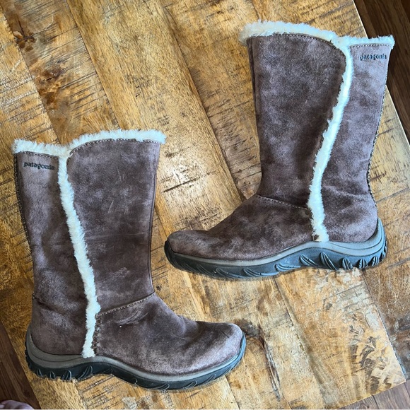 Patagonia Lugano Espresso Brown Suede Waterproof Winter Boot Primaloft Woman - Picture 6 of 10